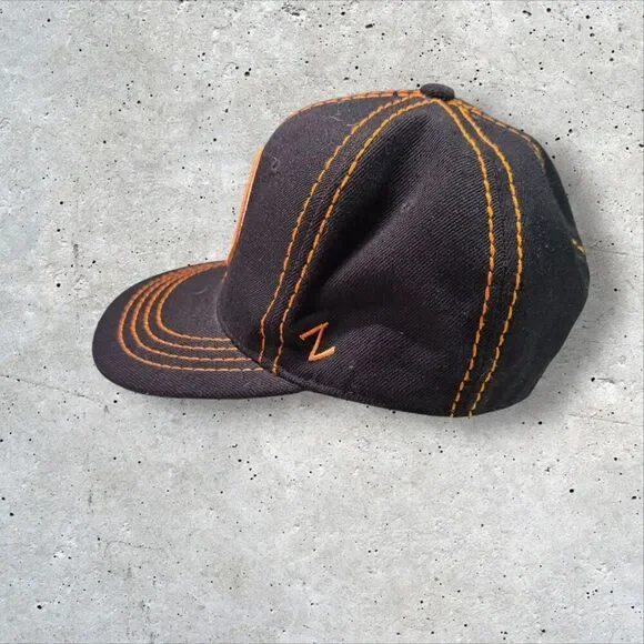 Denver Nuggets Zephyr 3215 Chopped Fitted Hat 7 1/8 Black Orange Wool NBA Cap - Picture 4 of 6